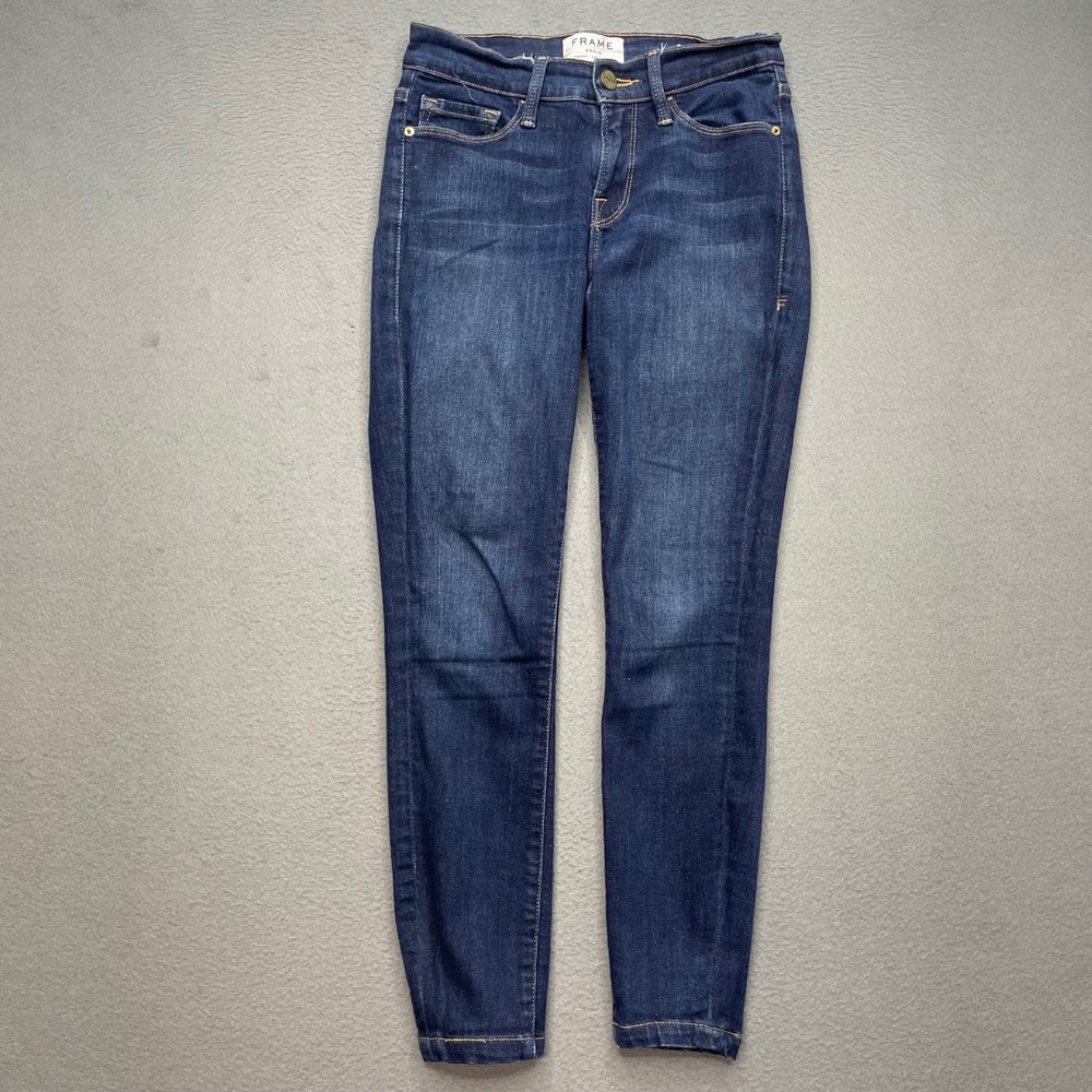 Frame Women Skinny Jeans Cotton Blend 25 Le Skinny de Jeanne Queensway Blue